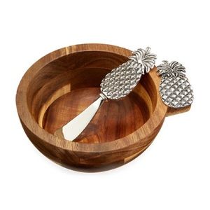 Bamboo Pineapple bowl & spreader set